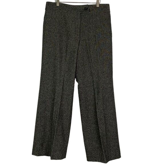 LOFT "Laura" Wool Blend Trousers Size 16 Black/White, Lined - Picture 1 of 13